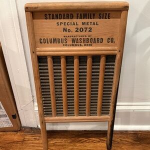 Vintage Columbus Washboard Co. Wooden Washboard